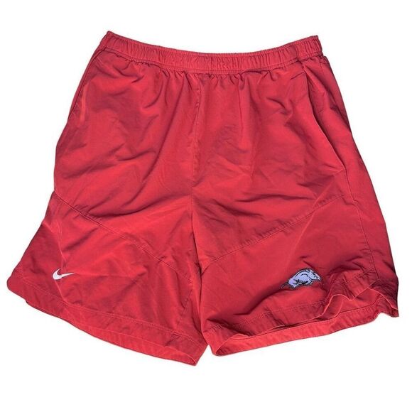 Nike Dri-FIT Arkansas Razorbacks Men's Red Athletic Shorts Size L - Picture 1 of 5